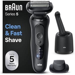 Braun Rasoio Elettrico, Series 5, Con Stazione SmartCare, Accessori EasyClick, 52-N7200cc, Nero