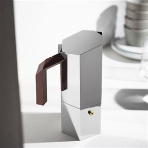Alessi Caffettiera Menhir 6 Tazze in Acciaio Inox 18/10 - Design di Michael Anastassiades, Adatta per Induzione