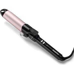 BaByliss Ferro arricciacapelli 38mm, Satin Touch, 10 temperature, riscaldamento rapido, supporto integrato, Nero e rosa, C338E