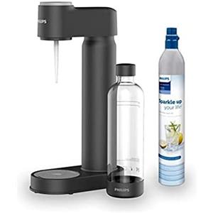 Philips Water GoZero Soda maker Lite ADD4901BK/10, nero, bottiglia d'acqua da 1 l, bombola di CO2 da 60 l