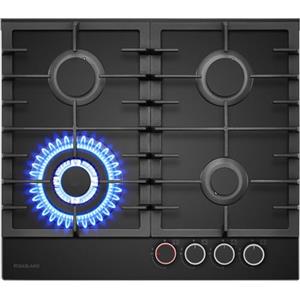 GASLAND PRO GH2604BG1FC Piano Cottura a Gas in Vetro 4 Fuochi, Piano Cottura a Gas con Manopola Illuminata, 60 cm Piano Cottura a Gas da Incasso con Bruciatori in Ottone, Fornello a Gas Butano 8000 W