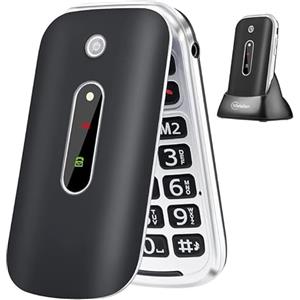 Melefon Telefono Cellulare per Anziani,4G Flip Telefoni Cellulari con Tasti Grandi, Pantalla 2..4,Funzione SOS,Volume Alto, Batteria 1350mAh, Radio FM e Torcia Integrata - Semplice da Usare per Nonni