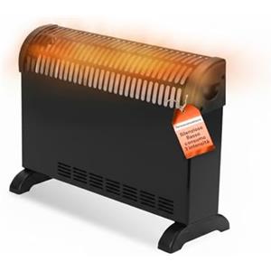 Wintem - Termoconvettore Elettrico da Pavimento Kenya 2000W per Riscaldamento Casa Silenzioso con Termostato Regolabile e Protezione Surriscaldamento, Ideale come Stufa a Basso Consumo (Nero)