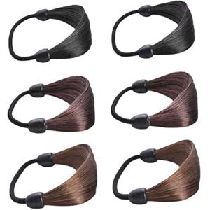 NT-ling 6 mini elastici in gomma per capelli, per coda di cavallo, per donne e ragazze, in 3 colori