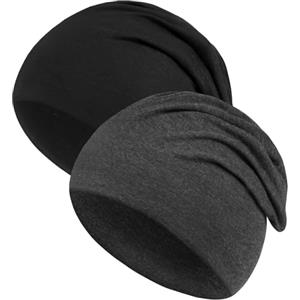 Kavya Cappello Donna Berretto Invernale Uomo, Elastico Cappellino Uomo Casuale Cappello Cotone Uomo Cappello Running Uomo 2 Pezzi