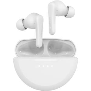 Belkin SoundForm Rhythm Auricolari true wireless con microfono, ricarica USB-C rapida, 28 ore di batteria, resistenza IPX5 all'acqua Auricolari Bluetooth per iPhone, iPad, Galaxy, Pixel ecc, bianco