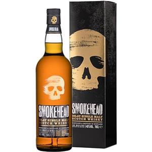 Smokehead Single Malt con Astuccio - Whisky Scozzese Torbato, 40%, Bottiglia in Vetro da 70cl