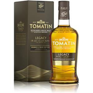 Tomatin Legacy Whiskey - Highland Single Malt Scotch Whisky Maturato in Botti di Bourbon e Virgin Oak, 43%, Bottiglia in Vetro da 70cl