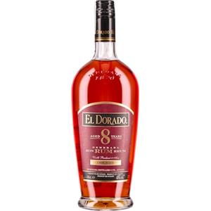 El Dorado, Rum 8 Years Old, 700 ml, Aroma Fruttato di Banana e Mela Cotta, Note di Spezie Dolci e Chiodi di Garofano, Invecchiato 8 anni in Guyana in Botti exBourbon, Idea Regalo, 40% Vol.