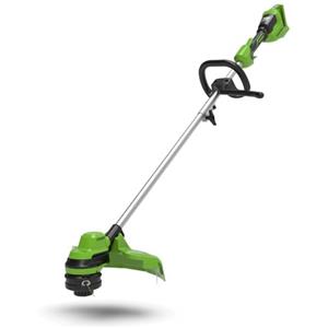 Greenworks Tools 2108107 Tagliabordi GD24X2TX, Li-Ion 2x24V, Ampiezza Taglio 40cm, 5600 Giri/min, Diametro 2mm, Impugnatura Regolabile, Senza Batteria e Caricatore, 48 V, Verde, Nero, Grigio
