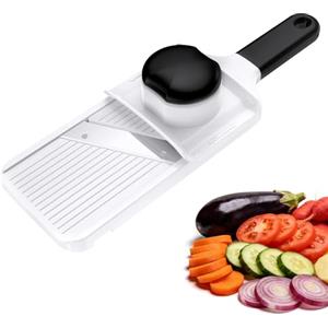 Ibergrif Mandolina per Verdure e Frutta - Affettatrice Manuale Regolabile 1-4 mm, Design Compatto ed Ergonomico, con Protezione per le Dita e Blocco di Sicurezza, Pulizia Facile