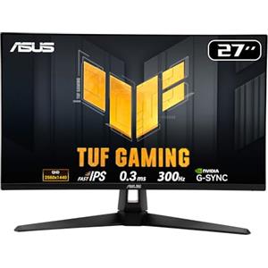 ASUS TUF Gaming VG27AQM5A, Monitor Gaming da 27" Quad HD Fast IPS (2560 x 1440), 0,3ms Response Time, 300 Hz, Altoparlante, ELMB Sync, HDMI, DisplayPort e Hub USB, Display Widget Center, Nero