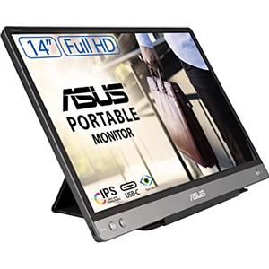 ASUS ZenScreen Monitor Portatile 14" 1080P FHD (MB14AC) - Monitor da viaggio IPS USB-C e USB 3.0, Anti-sfarfallio, Filtro Luce Blu, Smart Cover, Monitor Esterno per Laptop e Macbook