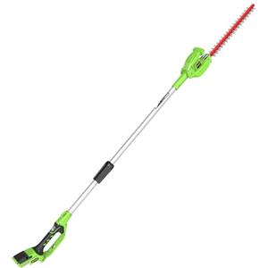 Greenworks G24PH51 Tagliasiepi ad Asta a Batteria, Albero Divisibile, Lame 51cm a Doppia Azione, Taglia Fino a 18mm, Testa Rotante a 125°, 1500spm SENZA Batteria 24V e Caricabatterie, Garanzia 3 Anni