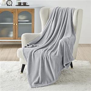 Bedsure Coperta in Pile Morbida - Plaid Divano Premium Caldo e Soffice, Coperta da Divano e Letto, Plaid Copridivano e Coperte Pile Accogliente e Traspirante, XL 150x200 cm, Grigio Chiaro