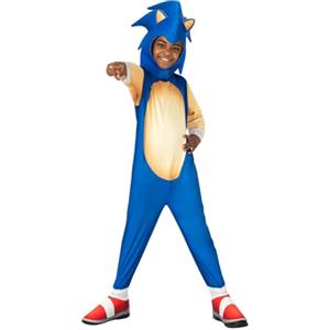 Rubie's Rubies Costume Sonic The Hedgehog classico per bambino e bambinas, Tuta con copristivali e accessorio per la testa, licenza ufficiale Sega Sonic per Natale, Carnevale, Halloween, compleanno
