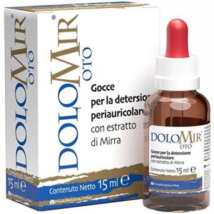 PHARMANUTRA Dolomir Oto Gocce Auricolari 15 ml - Estratto di Mirra per Detersione e Cura del Padiglione Auricolare
