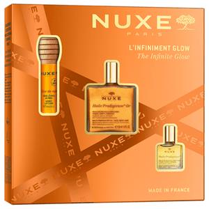 Nuxe Cofanetto Huile Prodigieuse Or Glow - Set con Olio Prodigioso Oro 50 ml, Olio Prodigioso 10 ml e Rêve de Miel Olio Labbra 10 ml