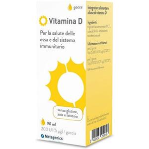 Metagenics Vitamina D Liquido 90 ml - Integratore Alimentare con Colecalciferolo in Olio MCT per Alta Digeribilità e Gusto Neutro