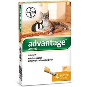 Advantage Soluzione Spot On 4 Pipette 0,4 Ml Gatti E Conigli Piccoli