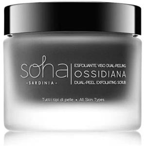 Soha Sardinia Scrub Esfoliante Viso Dual Peeling Ossidiana 50 ml - Deterge e Rimuove le Cellule Morte per una Pelle Liscia e Radiosa