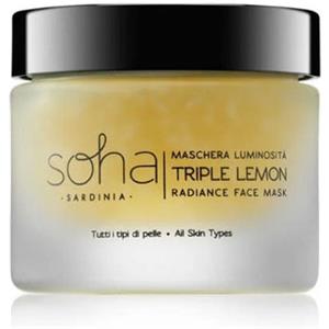Soha Sardinia Maschera Luminosità Triple Lemon 50 ml - Tripla Azione per Tutti i Tipi di Pelle