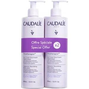 Caudalie Trattamento Corpo Nutriente Ialuronico Vinotherapist - 2 x 400 ml, Idrata e Rende la Pelle Morbida e Luminosa