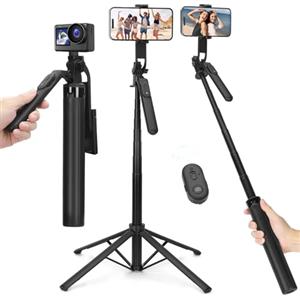 YUANRAN Treppiede per Bastone Selfie da 180CM,Cavalletto Telefono Cellulare con Telecomando Staccabile, Treppiede per Smartphone,Portatile Selfie Stick per iPhone, Samsung e Android