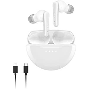 Belkin SoundForm Rhythm ANC Auricolari Bluetooth True Wireless con Cancellazione Attiva del Rumore, Microfono, Ricarica USB-C, Autonomia 28 Ore, IPX5, Auricolari per iPhone, Galaxy, Pixel ecc, Bianco
