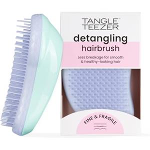 Tangle Teezer Fini e Fragili Ultimate Detangler per capelli colorati, fini e sottili - Spazzola a doppie setole morbide riduce rottura e lo strappo - Ideale per capelli delicati - Verde e Viola