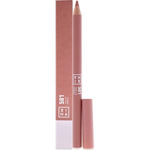 3INA MAKEUP - Vegan - Cruelty Free - The Lip Pencil 581 - Beige chiaro nudo - Formula a lunga durata - Colori intensi altamente pigmentati - Pennello incorporato - Tonalità intense e colorate