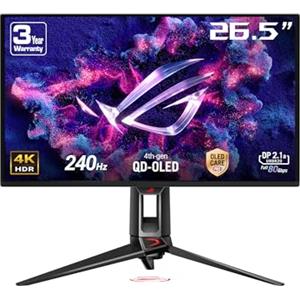 ASUS ROG Swift PG27UCDM, Monitor da 26,5", 4K OLED (3840x2160), 0,03ms (GTG), 240Hz, DisplayPort 2,1, Tecnologia Anti-Flicker, Compatibile con G-SYNC, 99% DCI-P3, Nero