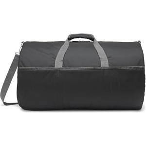 Amazon Essentials - Borsone Pieghevole in Nylon Lungo 63,5cm, Ideale per Viaggi o Riporre Oggetti, Tasche con zip, Capienza 15,9kg, Nero