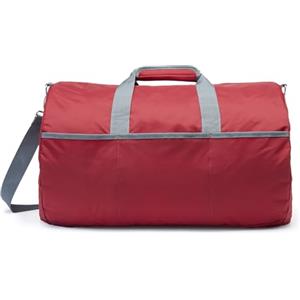 Amazon Essentials - Borsone Pieghevole in Nylon Lungo 50,8cm, Ideale per Viaggi o Riporre Oggetti, Tasche con zip, Capienza 13,6kg, Rosso