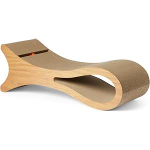 Amazon Basics - Tiragraffi per Gatti, Lettino Tiragraffi in Cartone a Forma di Pesce, 87,1cm x 30cm x 30cm, Beige