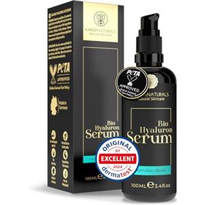 Kapua Naturals Acido ialuronico viso 100 ml - siero viso acido ialuronico concentrato 7x multimolecolare con Aloe Vera bio, vitamina E e B5 - idratante anti‑age per pelle matura e luminosa - vegano, Made in Germany