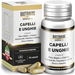 Innbiotec Pharma Biotrikos Integratore Capelli, Pelle e Unghie con Biotina, Zinco, Selenio e Vitamine - 60 Capsule