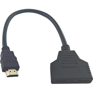 LEMLIN Adattatore Splitter HDMI,1 a 2 Vie1080P,Da Maschio a Doppia Presa Femmina,per HDTV,Monitor LCD,Proiettori,Supporta 2 Schermi (Non Uso Simultaneo),Compatibile con LED,PC,Console