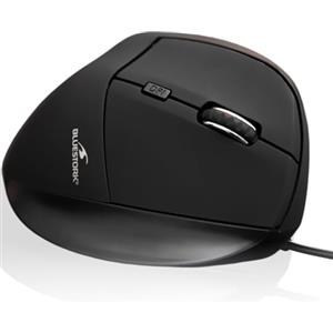 Bluestork - Mouse Ergonomico con Filo, USB, 6 pulsanti, Silenzioso, Regolabile fino a 7600 DPI - Formato Verticale per Destrimani, Previene Dolori e Tendinite al Polso - PC & MAC