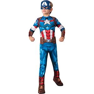 Rubie's Costume Capitan America Costume da Capitan, Bambini, Blu, L 9-10 anni (152 cm) Carnevale