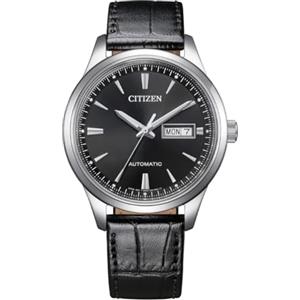 CITIZEN Orologio da uomo automatico giorno/data con diametro di 40 mm in diverse varianti, Nero, cinghia