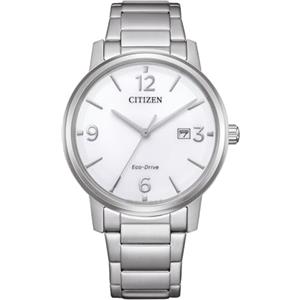 CITIZEN Orologio solare Eco-Drive con data e numeri arabi in diverse varianti, argento, 40 MM, Bracciale