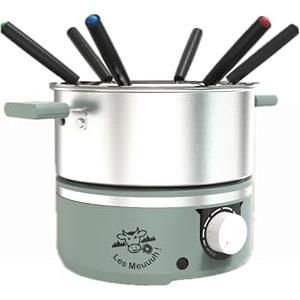 LITTLE BALANCE 8963 Little Fondue Meuuuh...!, fonduta per 6 persone, pentola in acciaio inox, adatta a induzione, 1,8 litri, 650 W, abete