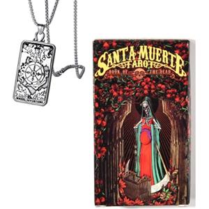 Generico Santa Muerte Tarocchi Card Deck - Pocket Edition, carta rame, ideale per i principianti, include carte e collana