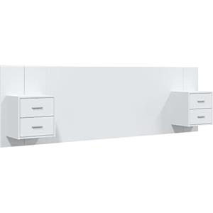 vidaXL Testiera per Letto con Comodini in Legno Multistrato Bianco
