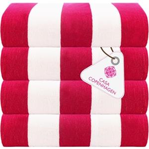 CASA COPENHAGEN Cabana Teli da spiaggia disegnati in Danimarca.Ruvido Resistenti e ad asciugatura rapida, per piscina, bagno e doccia. 76 x 152 cm. Set di 4: rosa