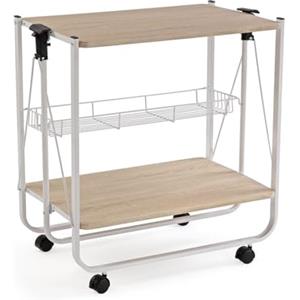 VERSA Carrello da Cucina Versatile Style, Dimensioni (A x L x P) 70 x 40,0 x 68,0 cm, Legno MDF, Metallo Bianco