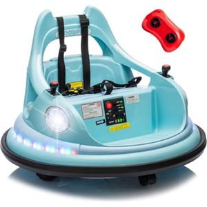 Mondial Toys Autoscontro Elettrico 12V Macchina Elettrica per Bambini Giostrina Supercar girevole 360 con Telecomando Cintura a 5 Punti Bluetooth Suoni Luci a Led fino a 5 6 anni Azzurro