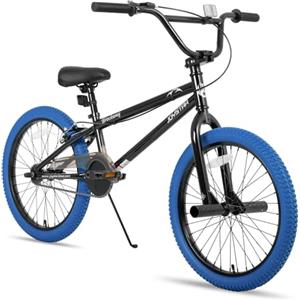 JOYSTAR Gemsbok Bicicletta BMX freestyle da 20 pollici per bambini dai 7 agli 11 anni, biciclette da 20 pollici per bambini, blu