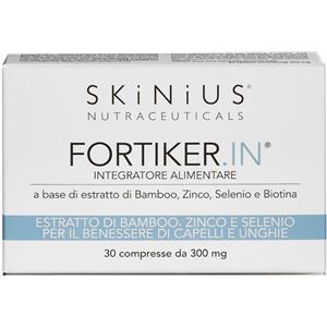 Skinius Fortiker In - Integratore Alimentare per Capelli e Unghie con Estratto di Bamboo, Zinco, Selenio e Biotina - 30 Compresse